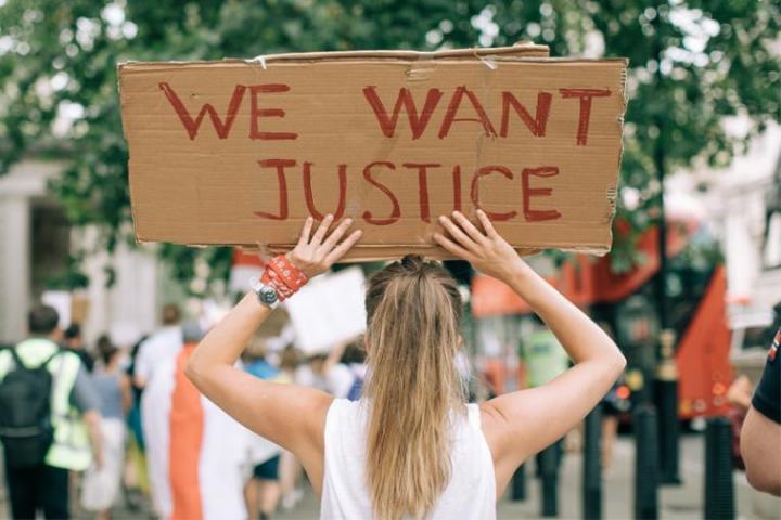 Protest We want justice sign