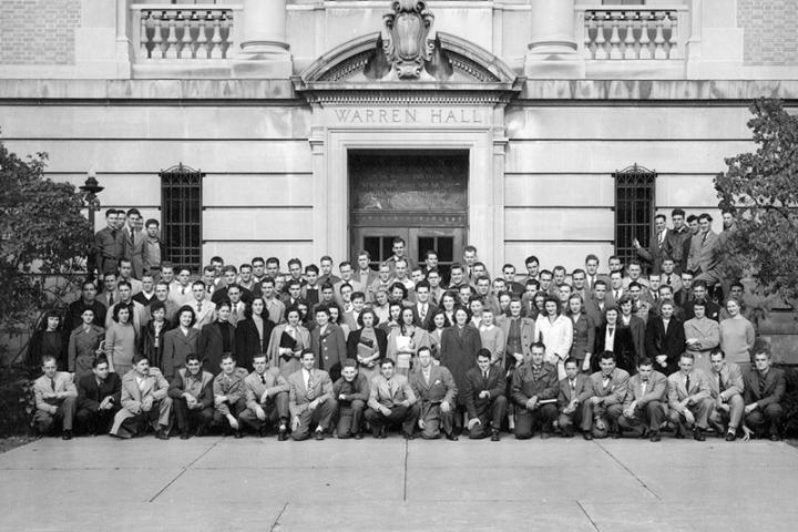 The first day of class at the newly-founded ILR School on Nov. 5, 1945.