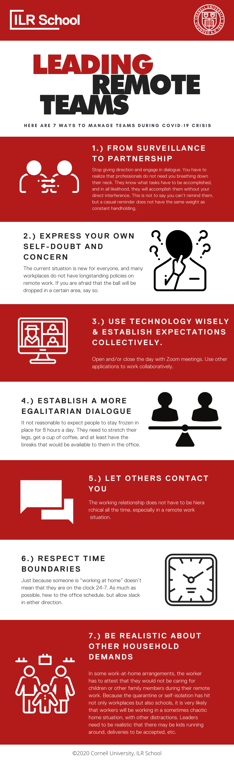 Infographic showing 7 steps to better managing remote teams.