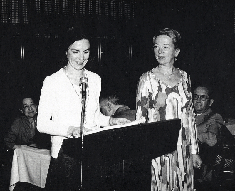 Lou Jean Fleron and Lois Gray at a Buffalo Labor Studies graduation in the late 1970's.