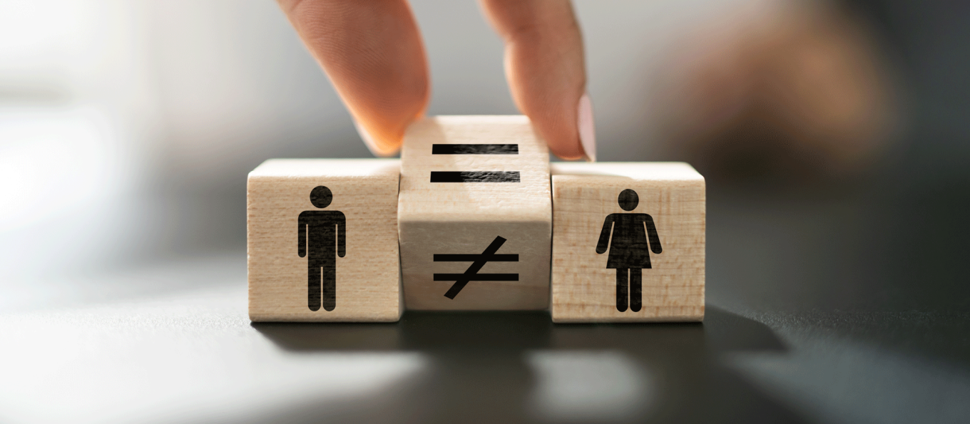 wood blocks illustrating that men and women may or may not be equal