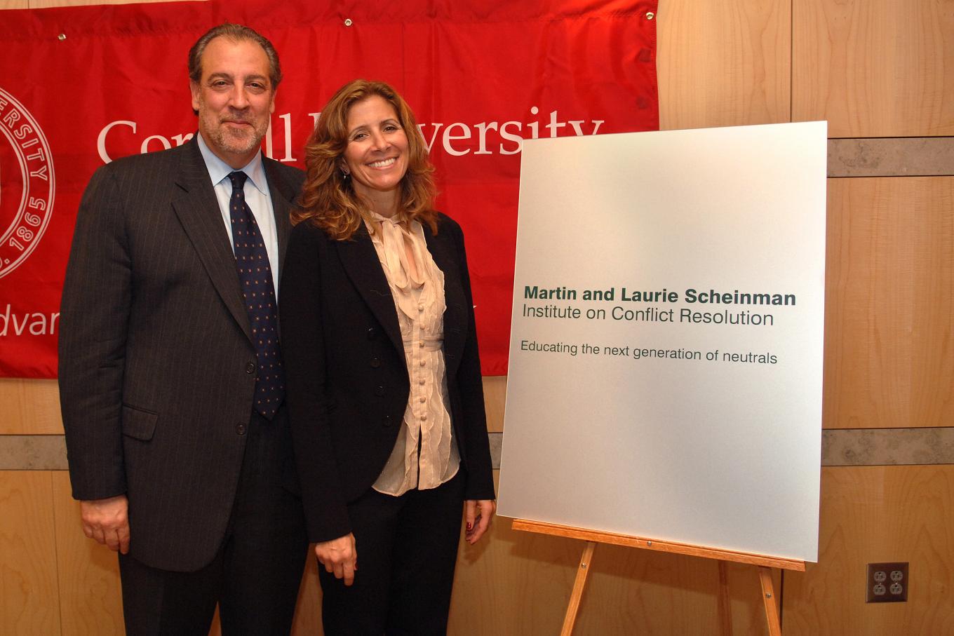 Martin and Laurie Scheinman during the dedication of the Scheinman Institute on Conflict Resolution.