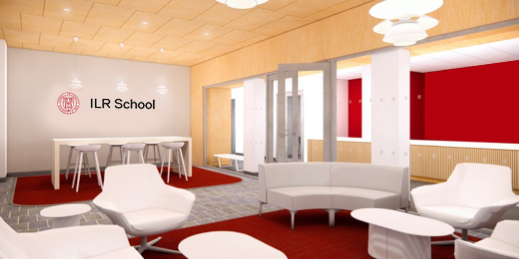 Architect rendering of the new ILR student hub.