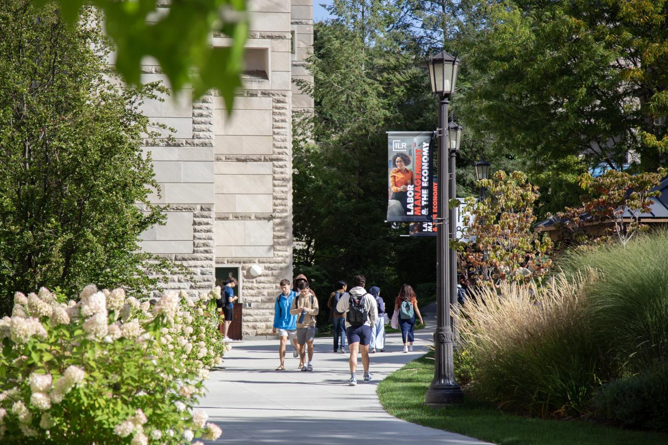 students walking through Golden Courtyard