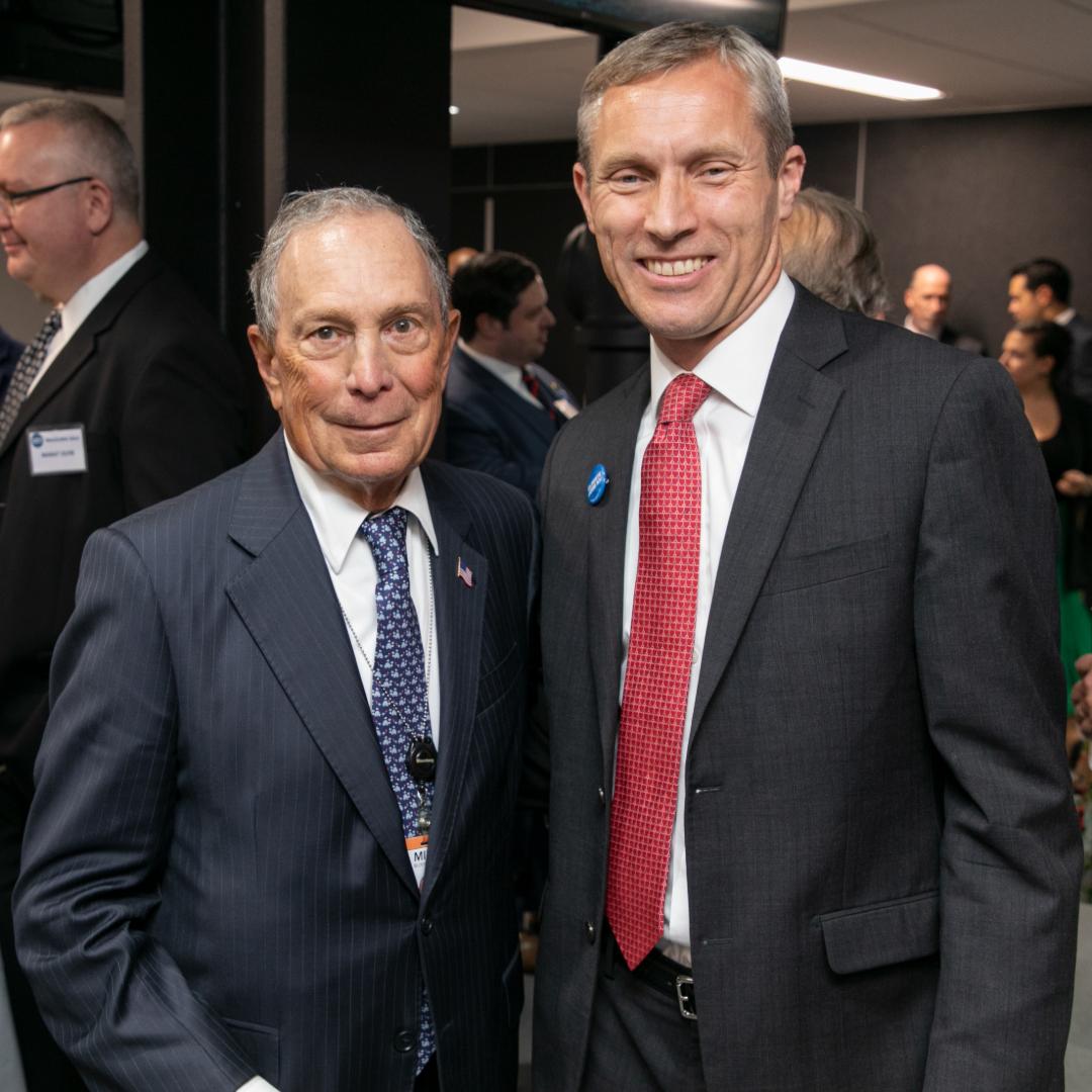 Michael Bloomberg poses with Dean Colvin