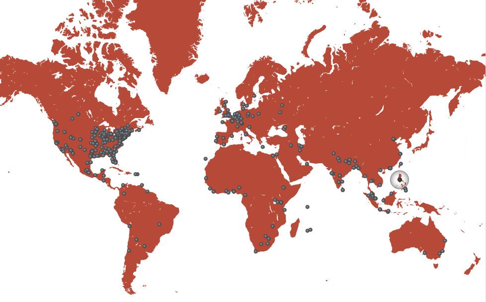 Digital Commons global usage map