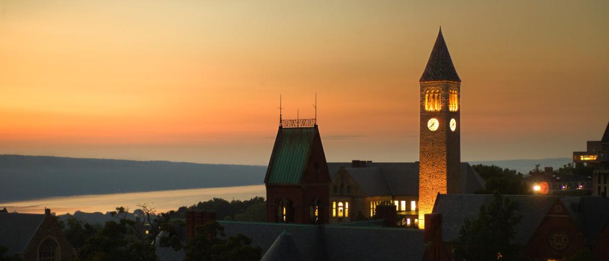 Ithaca Cornell Campus at dusk