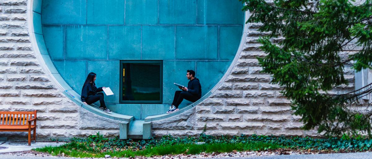 ILR students outside Ives Hall