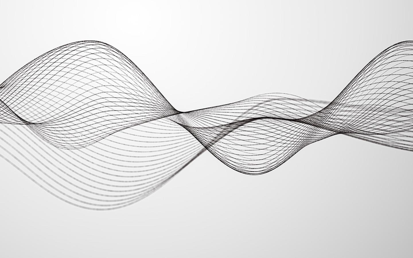 Abstract image of undulating sound waves.