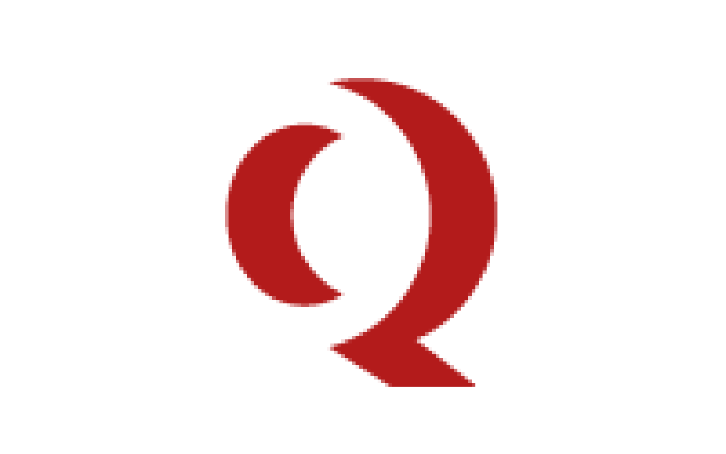 Stylized red letter “Q” on a white background.