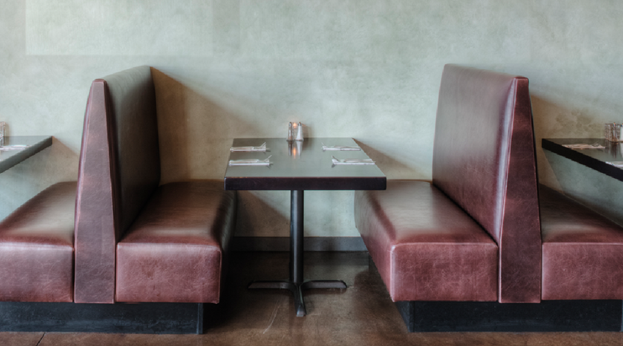 Empty booths in a restaurant