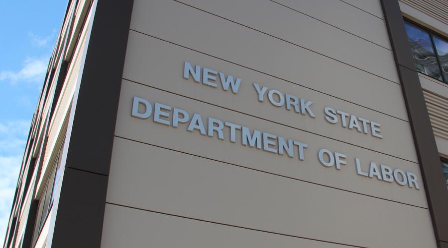 Exterior view of a New York State Department of Labor building