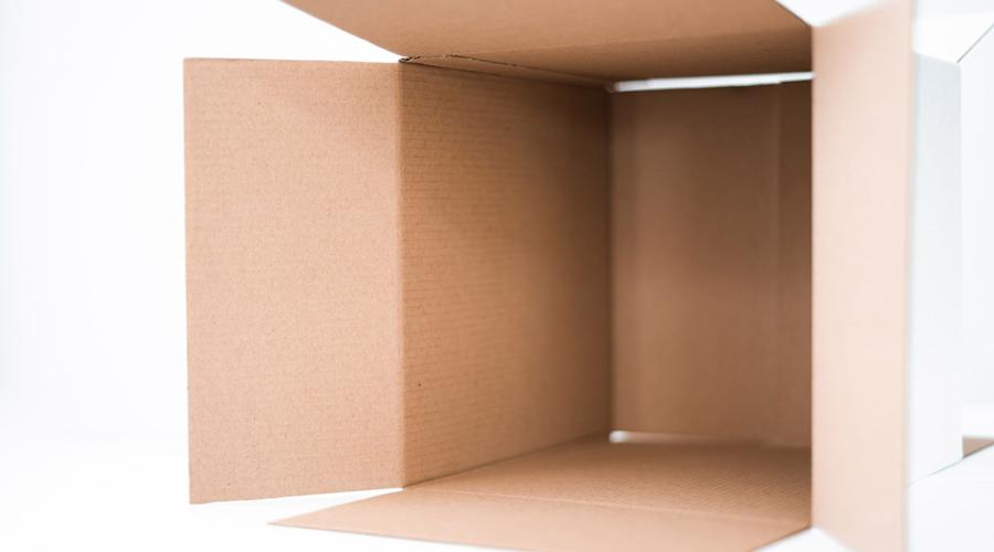 an empty cardboard box