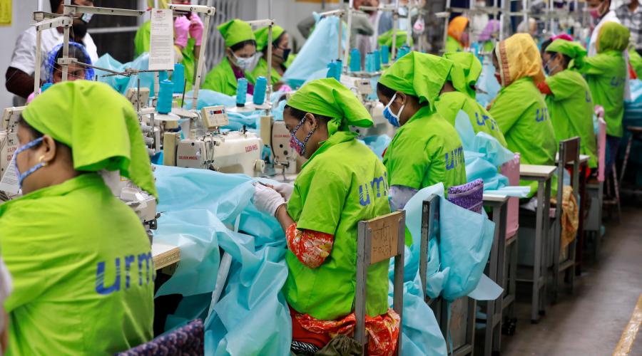 Garment workers in an Indonesian factory