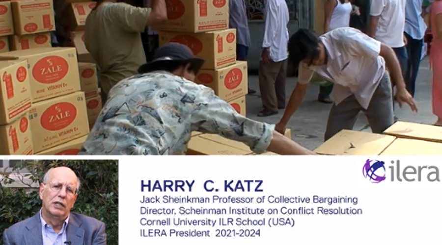 Screenshot from the ILERA video featuring Institute Director Harry Katz