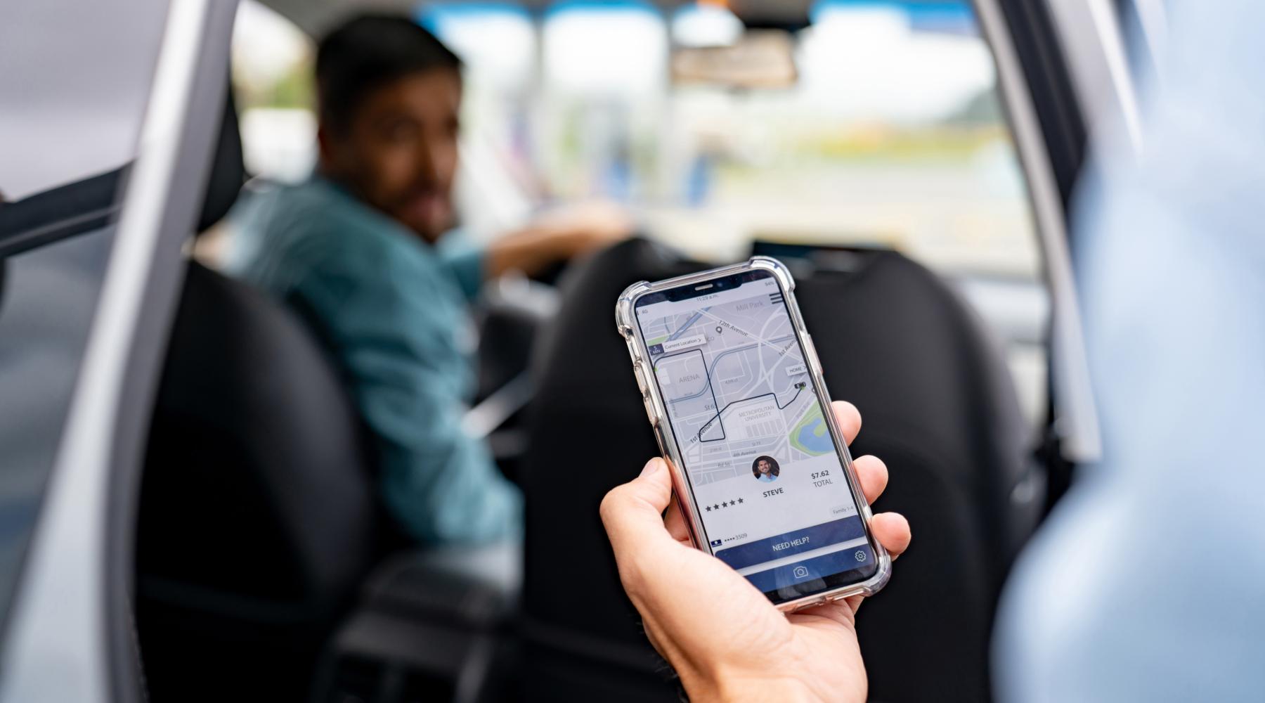 App driver picking up customer