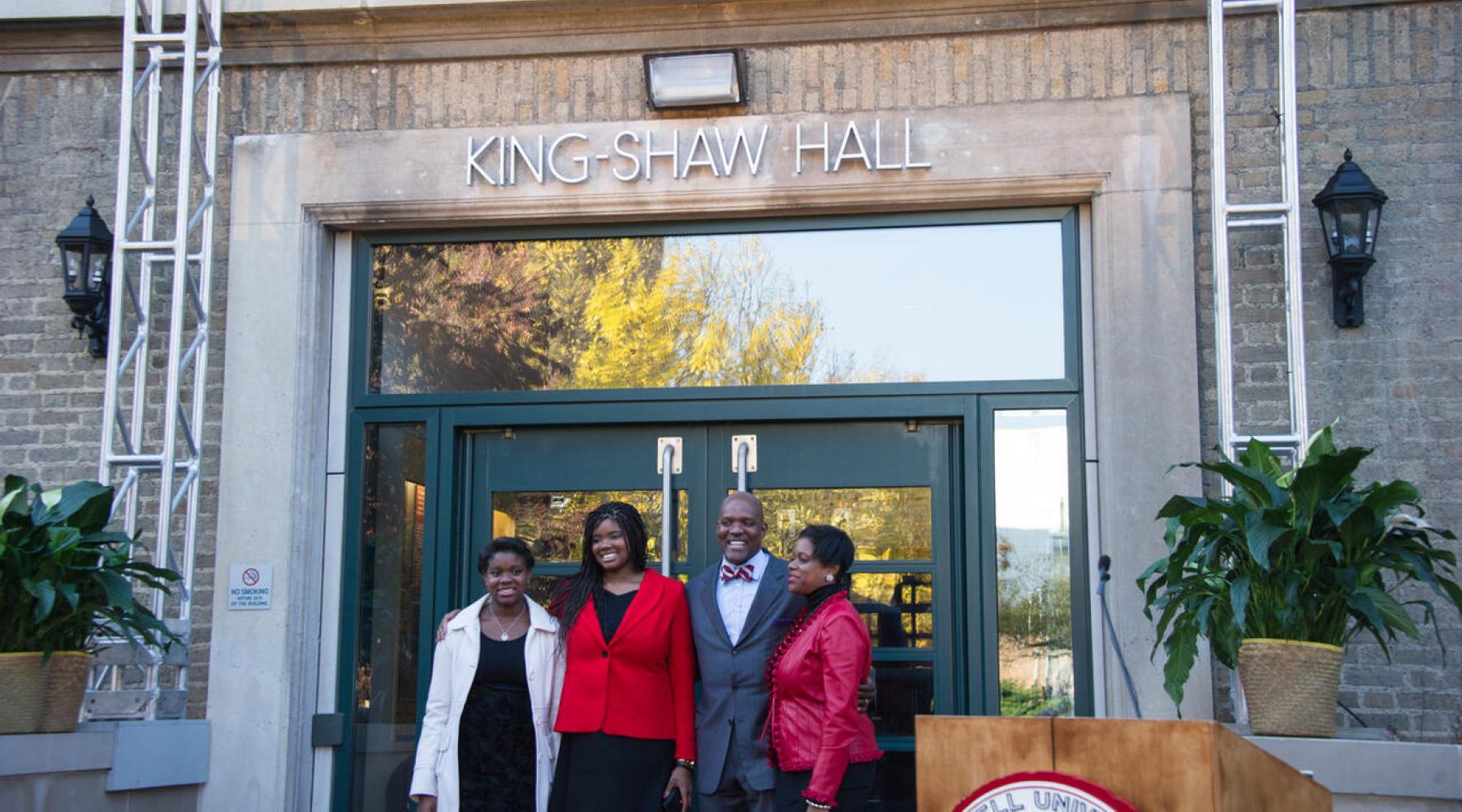 King-Shaw family at the dedication of King-Shaw Hall