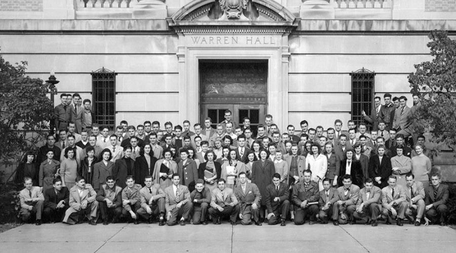 The first day of class at the newly-founded ILR School on Nov. 5, 1945.