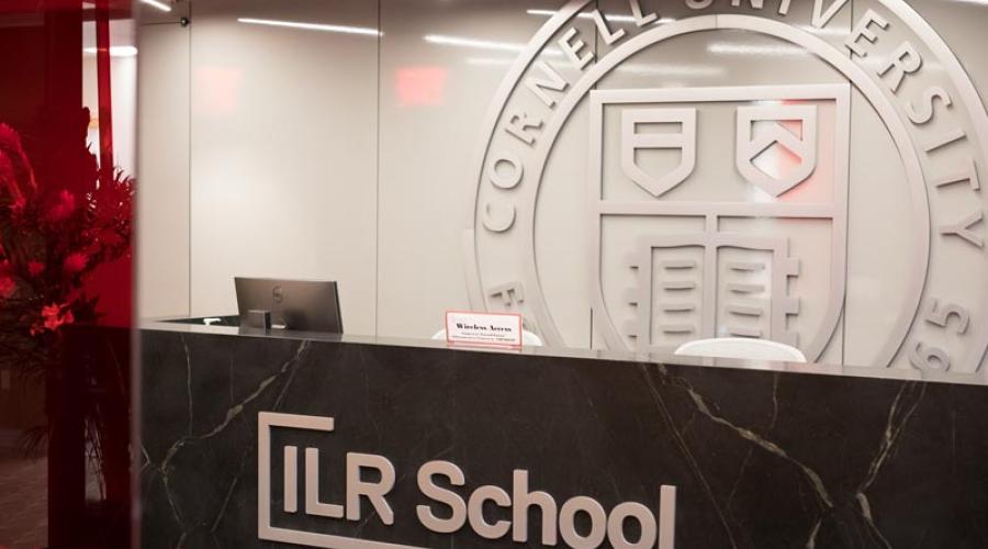 The front desk of the ILR School's NYC offices
