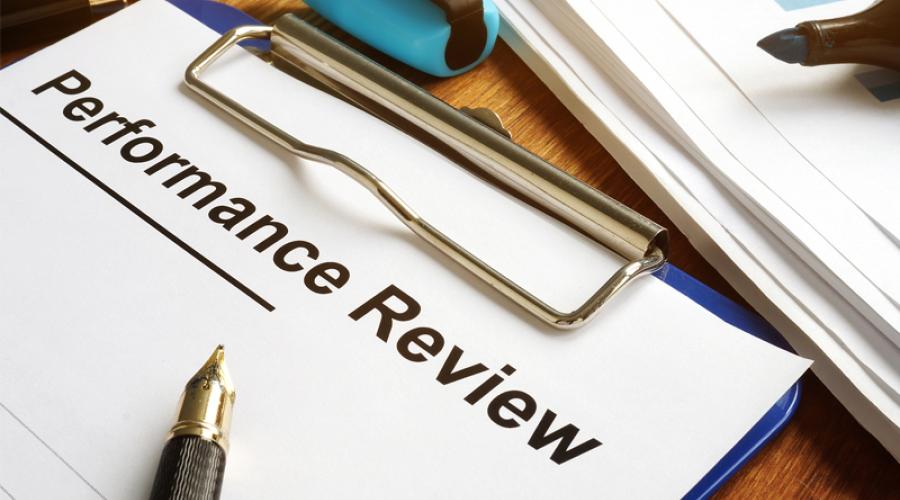 Performance review stock image