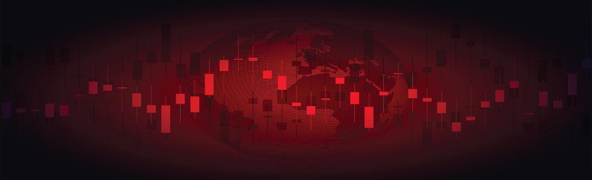 digital red abstract world background