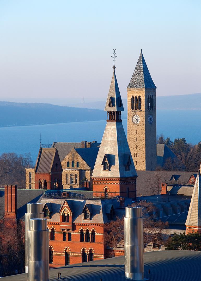 several towers from Cornell's Ithaca campus