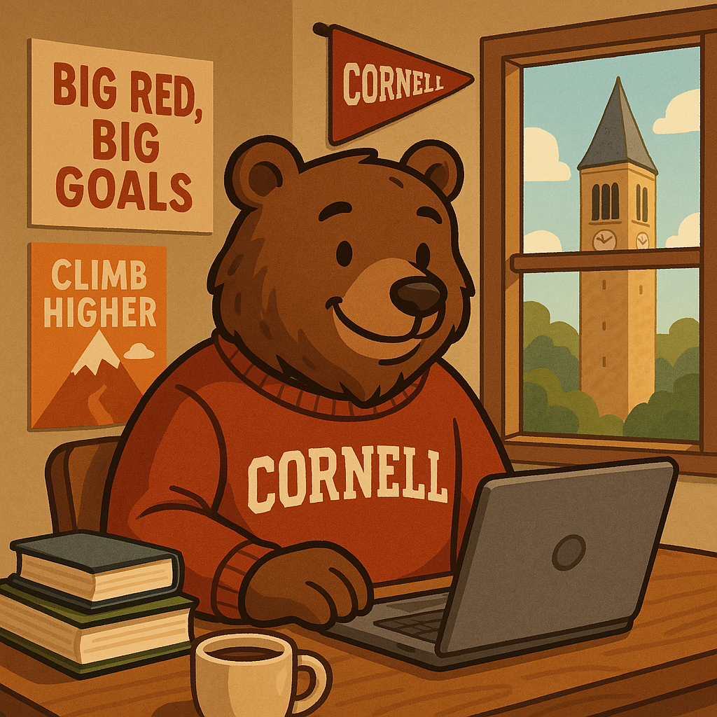 Cornell Big Red Bear climbing high into his career