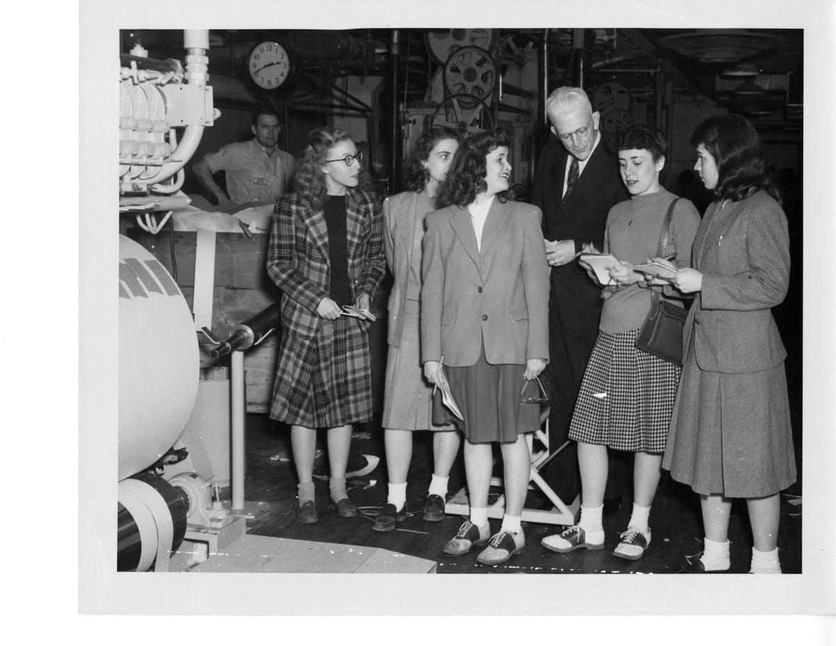 ILR students at a textile factory.