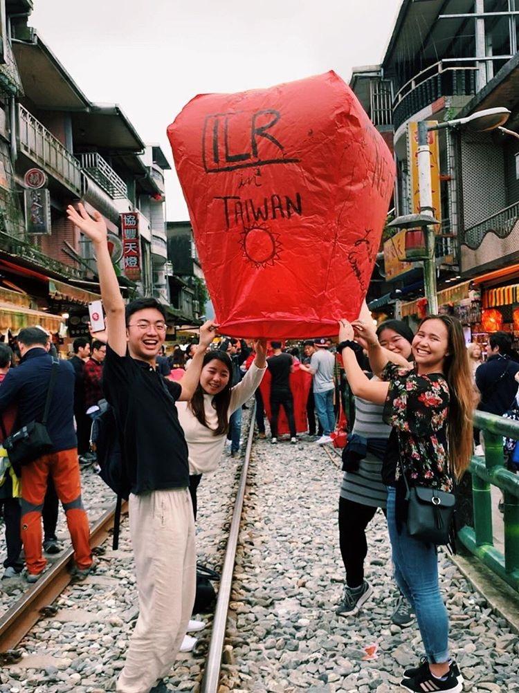 ILR students celebrating during an International experience in Taiwan. 