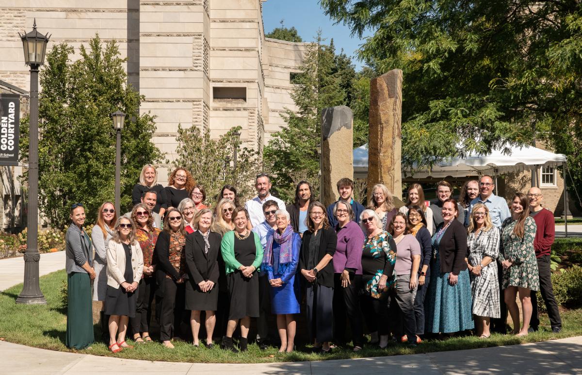 Susanne Bruyère and the YTI staff at the Golden Courtyard unveiling.