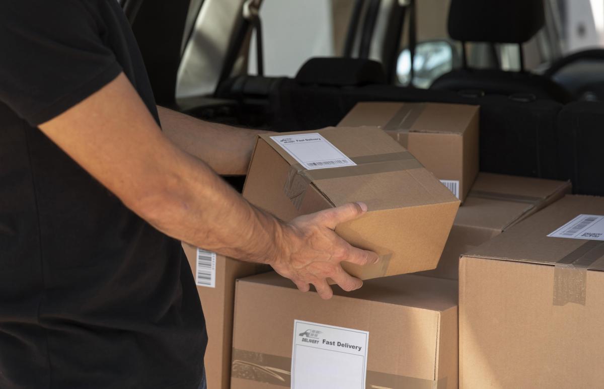 young man delivering order