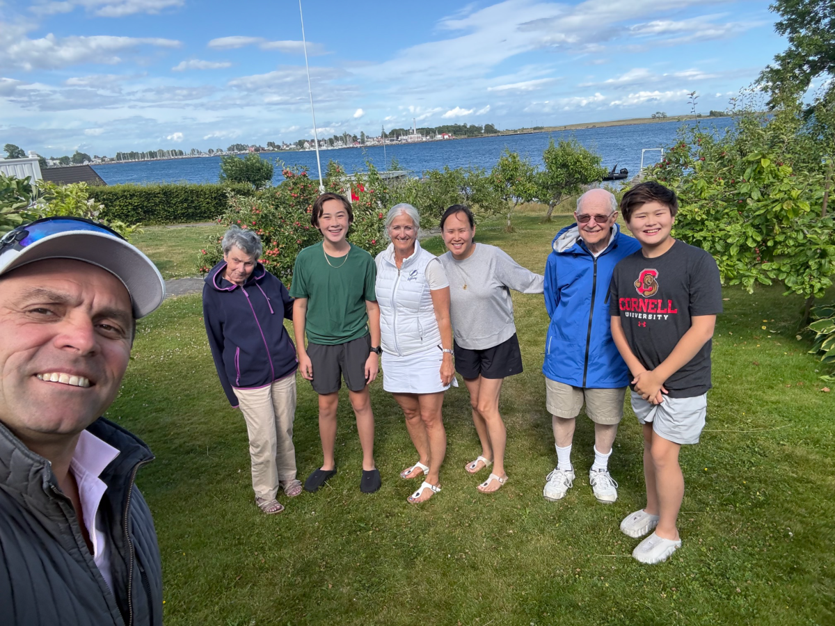 Tove Helland Hammer with her family in Tønsberg, Norway