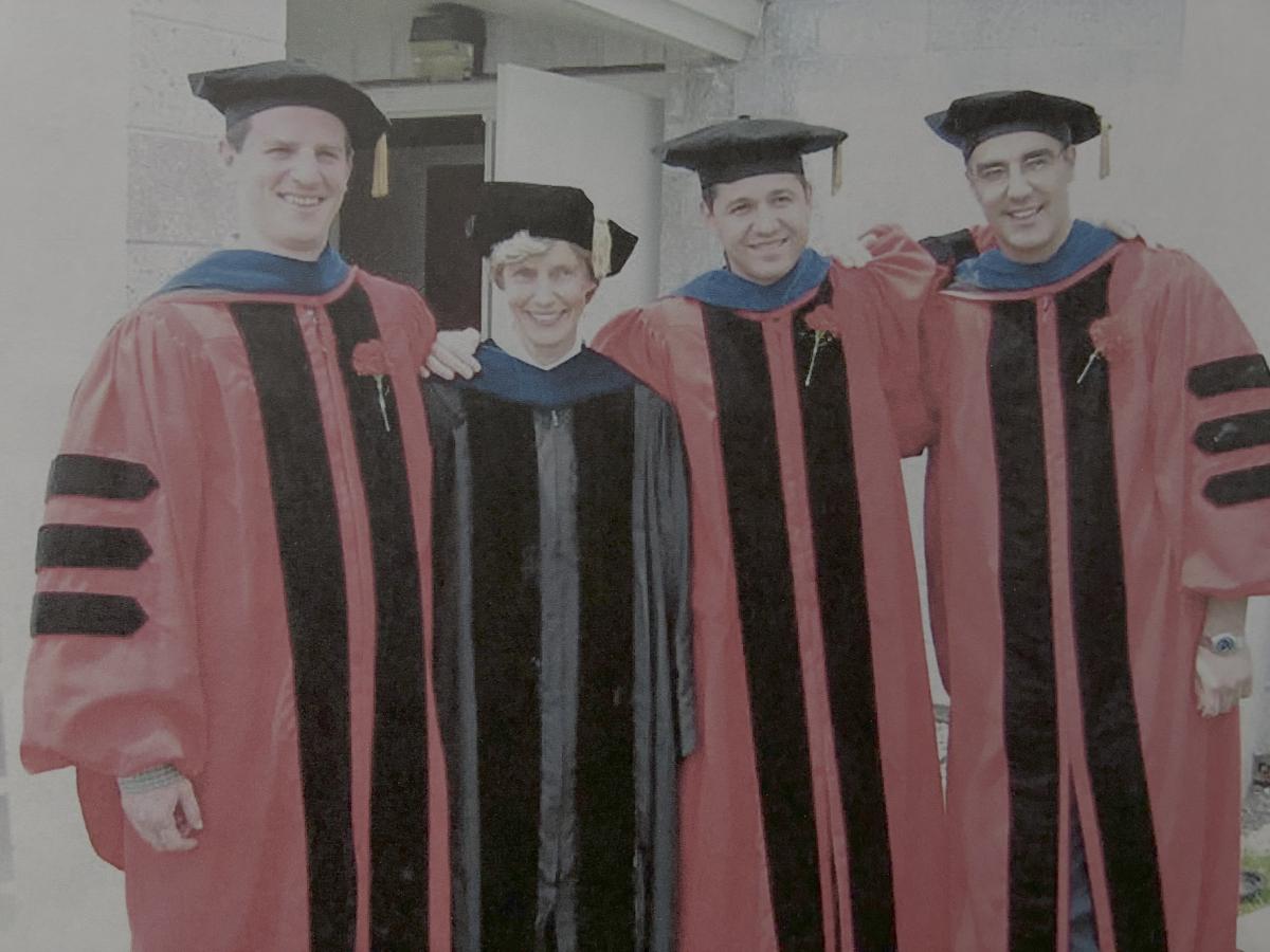 Tove Hammer with graduate students Nadav, Shaul Oreg, and Mahmut Bayazit.