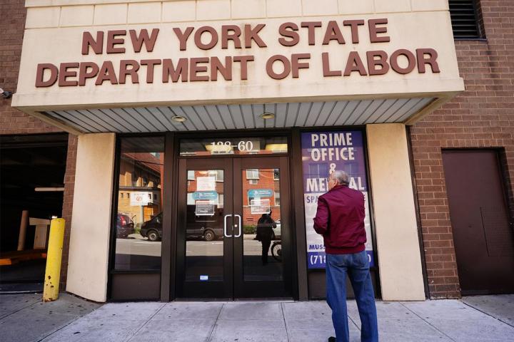 New York State department of labor office facade.
