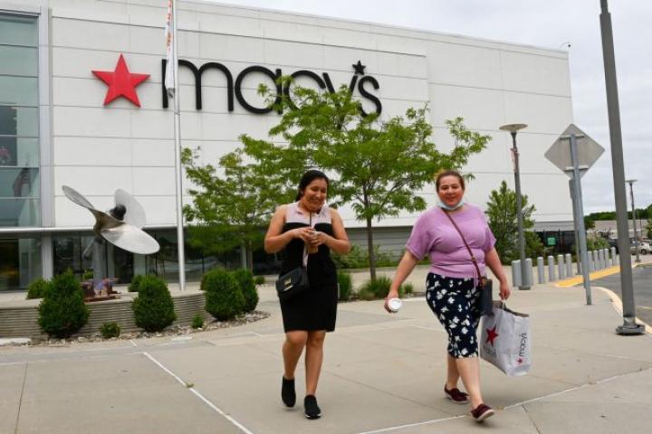 Malls will not be allowed to reopen when the region reaches Phase 4, but large retailers with exterior entrances are operating.  Credit: James Carbone