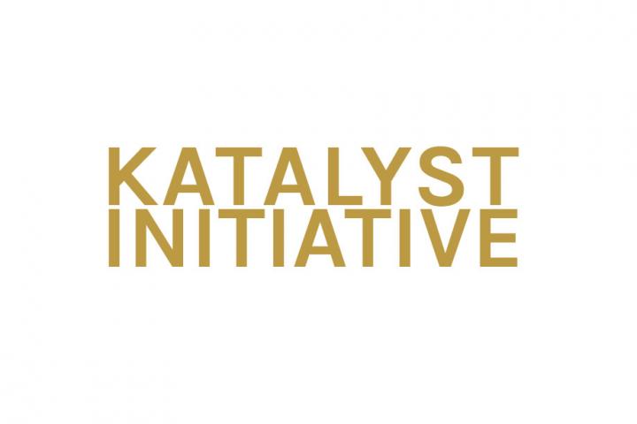 Katalyst Initiative logo, orange text stating katalyst initiative