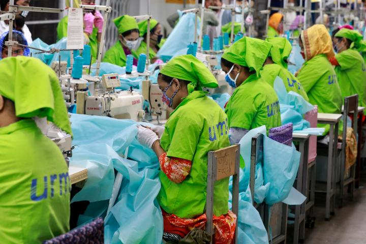 Garment workers in an Indonesian factory