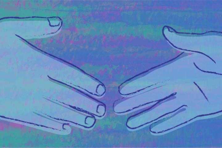 A drawing of hands getting ready to shake