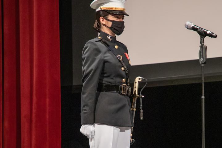 Aimé Freedenberg ’21 was the Cornell ROTC's lone commission into the Marine Corps in 2021