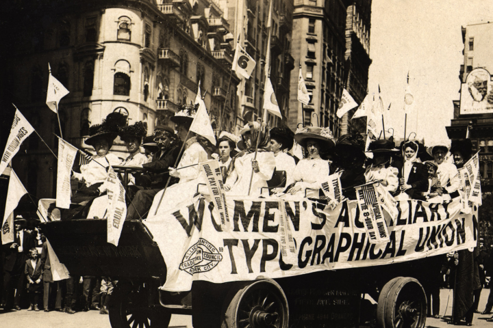 Historical women celebrating labor day