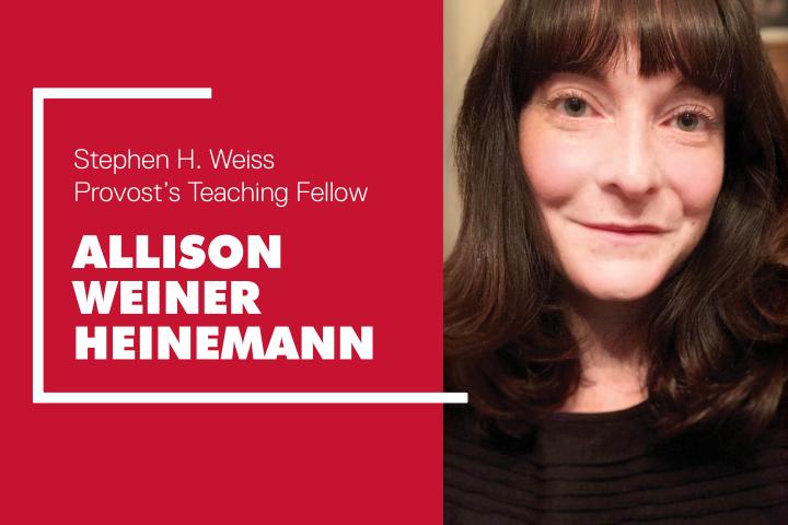 Allison Weiner Heinemann named Weiss Teaching Fellow