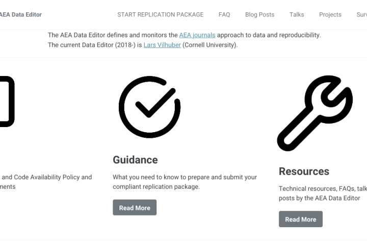 Image of the Data Editor website featuring an information icon, an icon indicating guidance, and a wrench for resources.