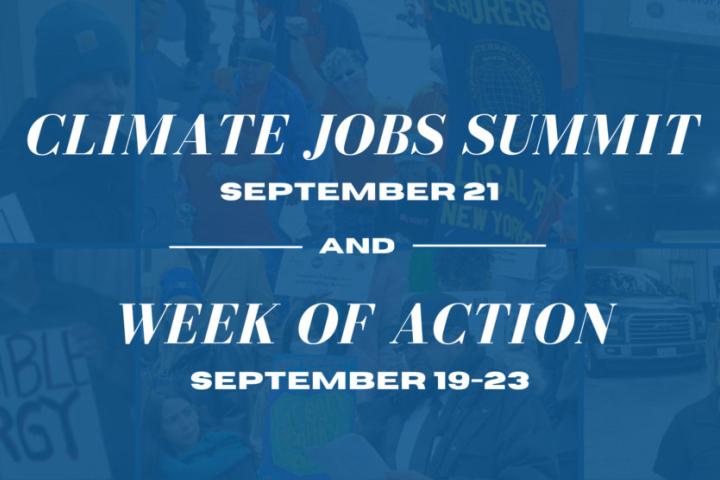 2022 Climate Jobs Summit and Week of Action Banner