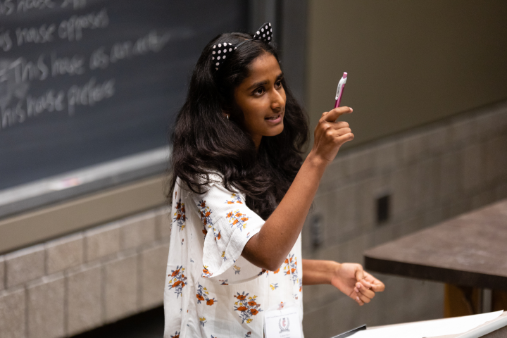 A student at the Cornell debate camp