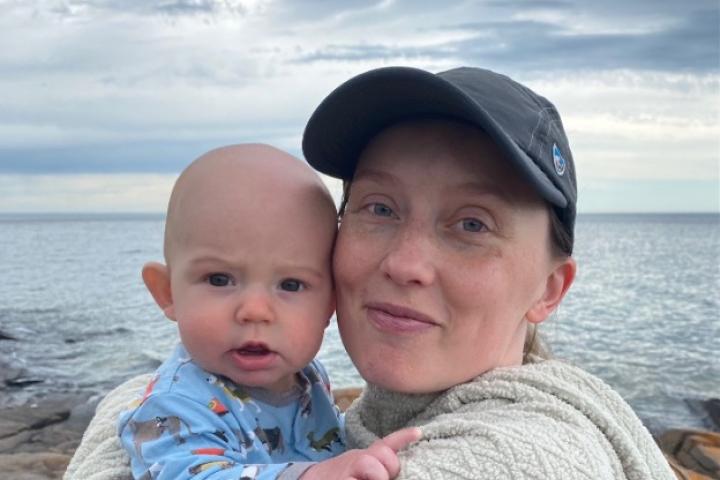 Dr. Jess Boland holding her son, Whit.