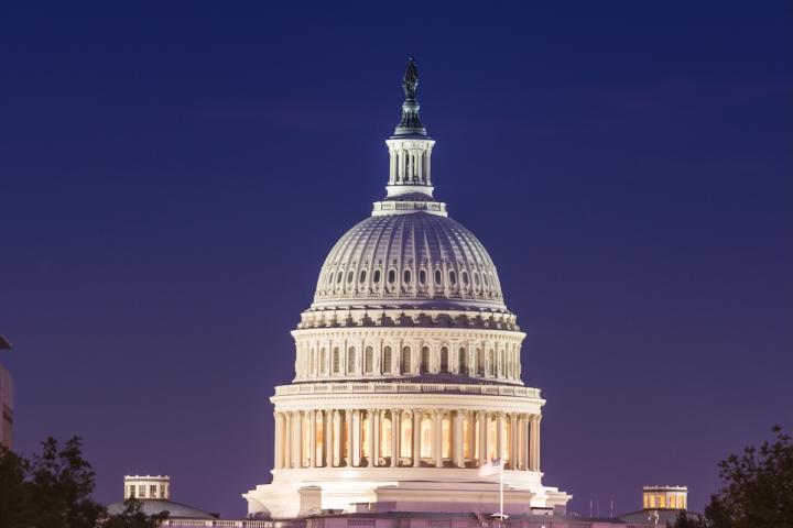 U.S. Capitol Building at night