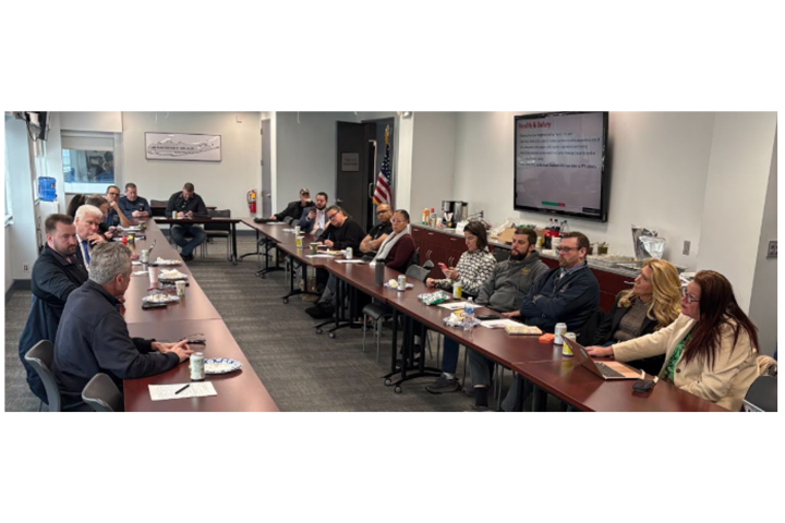 Representatives from 11 Long Island unions engage in a discussion on battery storage with Paul Rogers.