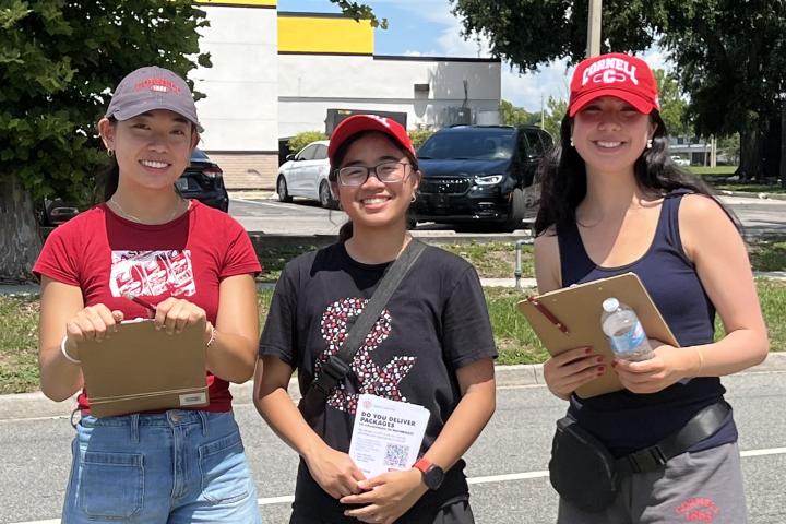 Last Mile Delivery Postcards handing out