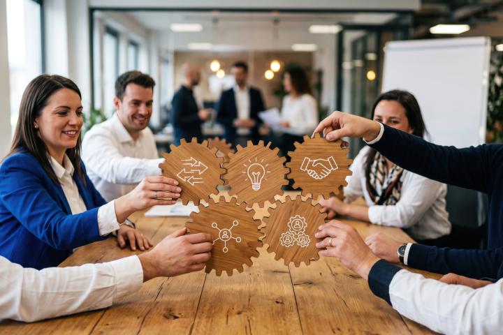 fitting puzzle pieces together at work 