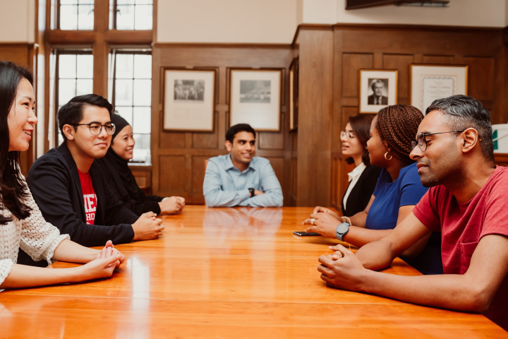 MILR students meeting on campus